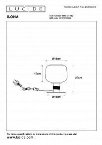 Настольная лампа декоративная Lucide Ilona 45508/01/62