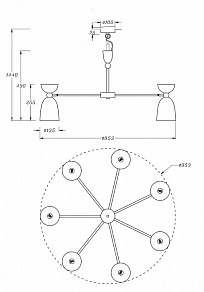 Подвесная люстра Maytoni Cloches MOD113PL-07W