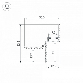 Профиль для установки натяжных потолков с теневым зазором Arlight СEIL 052240