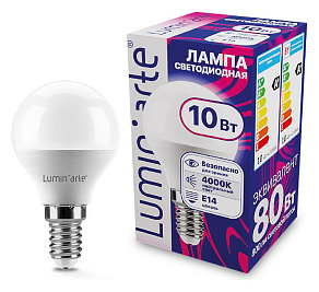 Лампа светодиодная Luminarte  E14 10Вт 4000K LSTD-G45-10W4KE14