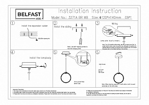 Подвесной светильник Belfast Ravenhill 3271A BR MB