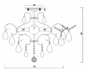 Люстра на штанге Freya Chabrol FR2302CL-04S