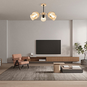 Люстра на штанге Arte Milano Napoli-329007 329007/5 GD.BK