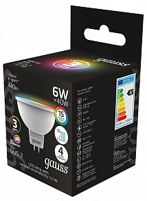 Лампа светодиодная Gauss 406 GU5.3 6Вт 3000-6500K 101105406