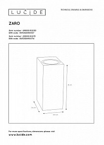 Накладной светильник Lucide Zaro 69800/02/30