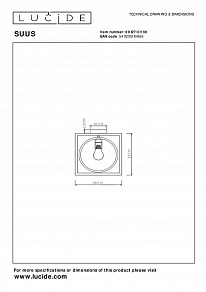 Накладной светильник Lucide Suus 00127/01/30