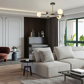 Люстра на штанге Arte Milano Ferrara-71040 274802/6 BK/GD