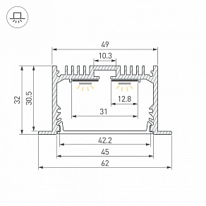 Профиль встраиваемый Arlight LINIA 060871