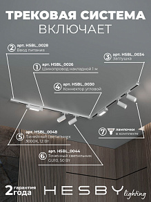 Комплект трековый Hesby Lighting Skylite №5 HSBL_kompl_S005_NL2W3K