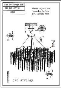 Подвесная люстра iLamp Savage 8813-D800 GD