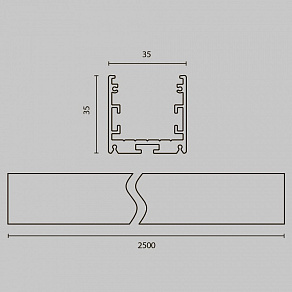 Профиль накладной Maytoni Led strip ALM-3535R-B-D-2.5M