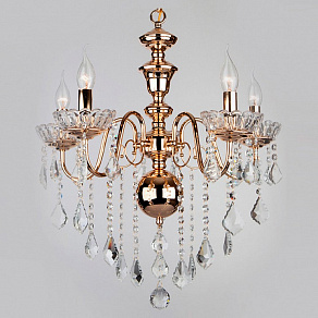 Подвесная люстра Eurosvet 3906 3906/5 золото/прозрачный хрусталь Strotskis
