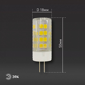 Лампа светодиодная Эра Стандарт G4 5Вт 4000K LED JC-5W-220V-CER-840-G4