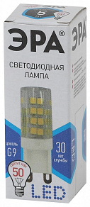 Лампа светодиодная Эра Стандарт G9 5Вт 4000K LED JCD-5W-CER-840-G9