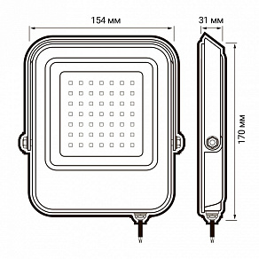 Настенно-потолочный прожектор Jazzway  PFL- V  30w  6500K IP65