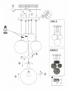 Подвесной светильник Globo Balla 1581-5