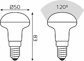 Лампа светодиодная Gauss R50 E14 6Вт 3000K 63116