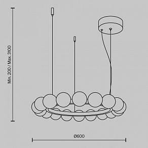 Подвесная люстра Maytoni Ambre MOD331PL-L32BS3K