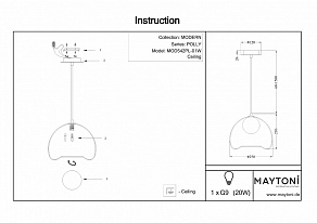 Подвесной светильник Maytoni Polly MOD542PL-01W