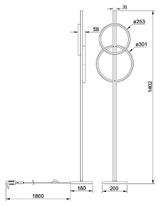 Торшер Arte Lamp Fluido A3913PN-24BK