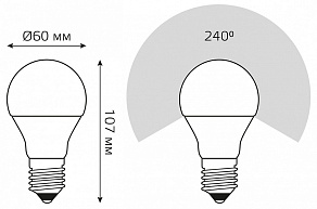 Лампа светодиодная Gauss Led Elementary A60 E27 7Вт 3000K 23217A