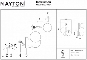Бра Maytoni Dallas MOD545WL-03CH
