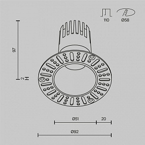 Встраиваемый светильник Maytoni Dip DL120-10W-4K-TRS-B