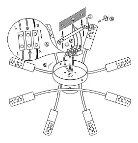 Потолочная люстра Globo Peru 56199-8D