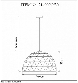 Подвесной светильник Lucide Otona 21409/60/30