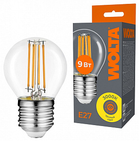 Лампа светодиодная Wolta  E27 9Вт 3000K WF-G45-9W3KE27