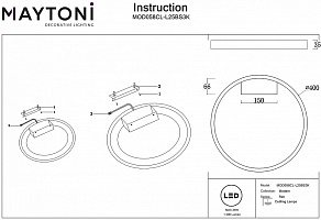 Накладной светильник Maytoni Rim MOD058CL-L25BS3K