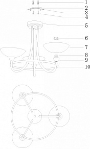 Люстра на штанге Moderli Lione V1201-3C