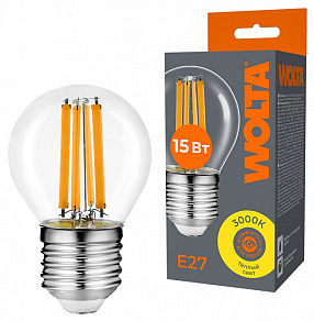 Лампа светодиодная Wolta  E27 15Вт 3000K WF-G45-15W3KE27