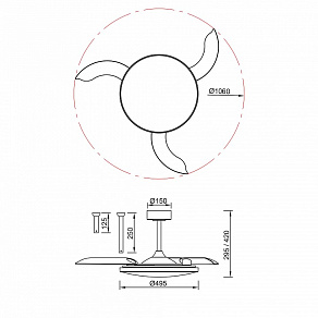 Светильник с вентилятором Mantra SLIM FAN 9006