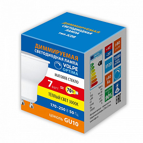 Лампа светодиодная Volpe OPTIMA DIM GU10 7Вт 3000K UL-00009233
