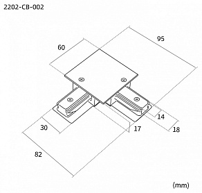 Соединитель угловой L-образный для треков накладных Favourite Practica 2202-CB-002
