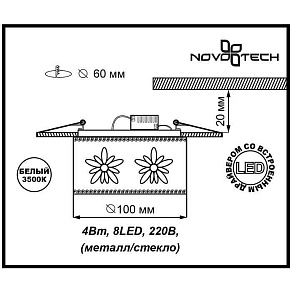 Встраиваемый светильник Novotech Pastel 357306
