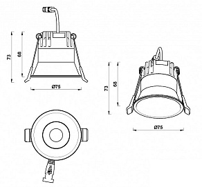 Встраиваемый светильник iLedex Mars 207-7W-D75-4000K-24DG-WH