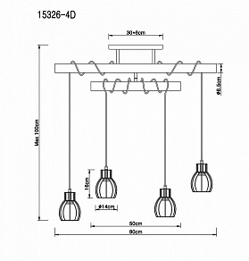 Подвесной светильник Globo Mina 15326-4D