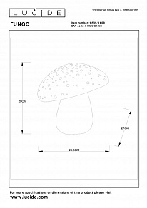 Настольная лампа декоративная Lucide Fungo 13539/01/09