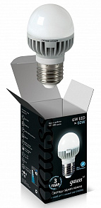 Лампа светодиодная Gauss Globe E27 6Вт 4100K EB105102206