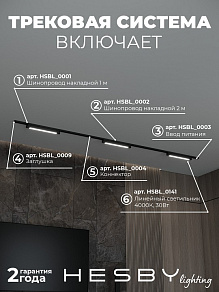 Комплект трековый Hesby Lighting Skylite №1 HSBL_kompl_S001_NI3B4K