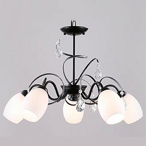 Подвесная люстра Eurosvet 60033 60033/5 черный с серебром