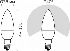 Лампа светодиодная Gauss  E14 7Вт 6500K 103101307-D