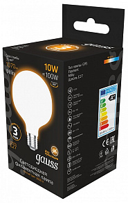 Лампа светодиодная Gauss Filament E27 10Вт 3000K 189202110