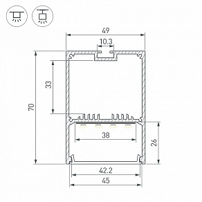 Профиль накладной Arlight SL-LINE 062513