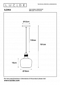 Подвесной светильник Lucide Ilona 45408/18/62