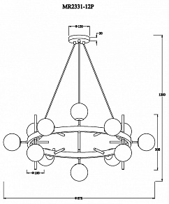 Подвесная люстра MyFar Robert MR2331-12P