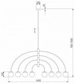 Люстра на штанге Eurosvet Cenacolo 30179/8 черный