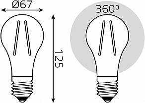 Лампа светодиодная Gauss Filament E27 22Вт 4100K 102902222